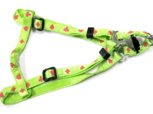 画像3: 【訳あり】ペティオ　ワンタッチハーネスリード　トランプ（小型犬用胴輪付引き紐）胴回り30-40cm　幅10mm　グリーン【メール便180円対応】 (3)