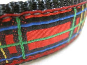 画像2: 米国アップカントリー社製ファッション首輪 25mm　ｆ009 チェックレッド　【メール便180円対応】 (2)