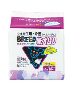 画像1: スーパーキャット　ブリード　紙オムツ　SSサイズ(胴まわり20-30cm)　2-4kgの犬用　10枚入り (1)