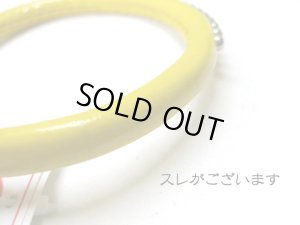 画像3: 【わけあり】クラウンペット　びょうつき手縫い丸首輪　5号　イエロー　首周り41〜45cm　牛皮革製【メール便140円対応】 (3)