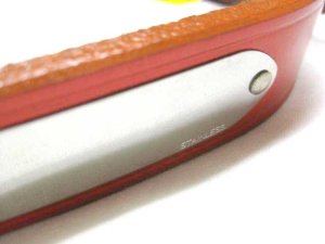 画像2: 【訳あり品】クラウンペット 一枚皮平首輪 丸鋲付き 大型犬用 ラメレッド 30mm 【定形外郵便390円対応】 (2)