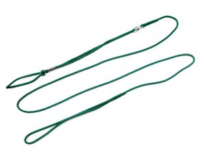 画像1: 【訳あり・パッケージなし】ハンドラー　Wリード小型犬用首輪付引紐3mm x 140cm　グリーン【メール便140円対応】 (1)