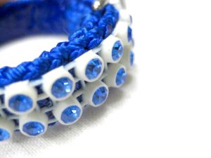 画像3: ハンドラー　二列クリスタルグラス付ドリームカラー首回り約20-24cm　全長29cm ブルー【メール便120円対応】 (3)