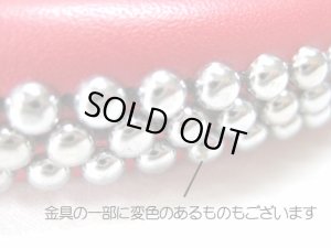 画像2: 【訳あり】岡野製作所 無双甲丸首輪鋲付#26 レッド(首回り52cm〜58cm)  【定形外郵便450円対応】 (2)
