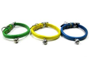 画像2: 岡野製作所　無双ソフトカラー鈴付き　首輪1号　首廻り15.5-20cmの犬用　牛革首輪【メール便120円対応】 (2)