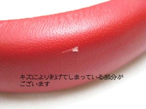 画像4: 【訳あり】岡野製作所 無双甲丸首輪鋲なし#24 レッド(首回り480mm〜540mm)  【メール便188円対応】 (4)