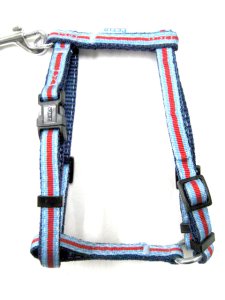 画像3: ぺティオ ボーダーリードとボーダーハーネスのセット 小型犬用 ブルー/ネイビー (3)