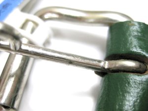 画像6: 【訳あり】ぺティオ　手縫平首輪（中一）　24mm　グリーン　少し大きめ首周り32〜39cm　牛皮革製【定形外郵便390円対応】 (6)