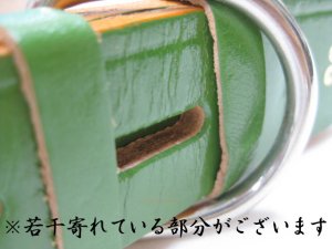 画像5: 【訳あり】ぺティオ　手縫平首輪（中一）　24mm　グリーン　少し大きめ首周り32〜39cm　牛皮革製【定形外郵便390円対応】 (5)