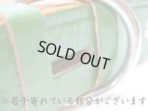 画像5: 【訳あり】ぺティオ　手縫平首輪（中一）　24mm　グリーン　少し大きめ首周り32〜39cm　牛皮革製【定形外郵便390円対応】 (5)