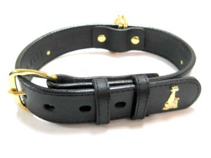 画像1: 希少！在庫限り！アドメイト　アドックレザーカラー　24mmブラック【定形外郵便390円対応】 (1)