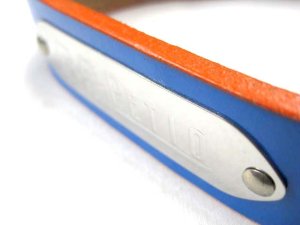 画像2: ぺティオ　上一平首輪　30mm　ブルー　首周り38〜47cm　牛皮革製【定形外郵便・簡易包装390円対応】 (2)