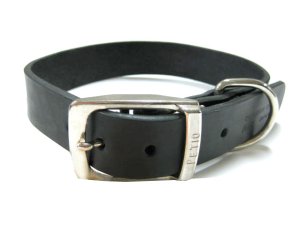 画像1: ペティオカナディアンオイル平首輪#18号ブラック【メール便180円対応】くびわ　カラー (1)