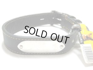 画像1: 【訳あり】瀬川製作所　ドイツ鞣(なめし)合わせ首輪　(1041)　36mm ブラック【定形外郵便450円対応】 (1)