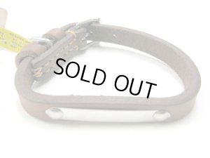 画像1: 【訳あり】瀬川製作所ドイツ鞣(なめし)一枚皮平首輪(1042)　首廻り少し小さなサイズになります約22-27cm　ブラウン【定形外郵便120円対応】 (1)