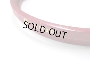 画像3: 瀬川製作所ドイツ鞣(なめし)平引皮(ドイツ茄子カン付　１０５３)　９mm　ワインレッド (3)