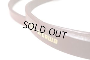 画像3: 瀬川製作所ドイツ鞣(なめし)平引皮(ドイツ茄子カン付　1055)　15mm×140cm【在庫ブラック2本およびブラウン2本】 (3)