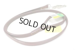 画像1: 瀬川製作所ドイツ鞣(なめし)平引皮(ドイツ茄子カン付　1055)　15mm×140cm【在庫ブラック2本およびブラウン2本】 (1)