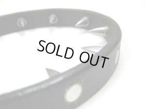 画像3: 【1点のみ・在庫品】瀬川製作所ドイツ鞣(なめし)　の型　引締　スパイク・ストッパー付15mm　ブラック【メール便198円対応】フルチョーク　スパイクカラー しつけ (3)