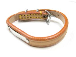 画像2: 瀬川製作所多脂一枚皮首輪　(1022)　幅12mm　首回り23-28cmの犬用　【国産】【メール便120円対応】 (2)