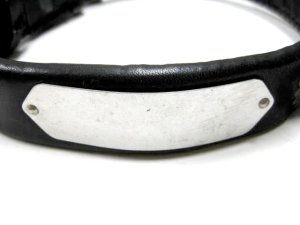 画像7: 【訳あり】メーカー不明平首輪C(菊座トチカン付)幅30mm 日本犬用ブラック どちらかというと菊座小さめ金具小【定形外郵便450円対応】 (7)