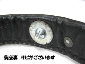 画像10: 【訳あり】メーカー不明平首輪C(菊座トチカン付)幅30mm 日本犬用ブラック どちらかというと菊座小さめ金具小【定形外郵便450円対応】 (10)
