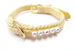 画像2: ターキー　アメリカンカラーイエロー　18-22cm　猫・超小型犬用【メール便改定後140円対応】【犬具　首輪　くびわ】 (2)