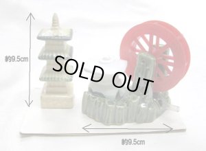 画像3: 【日本製・パッケージなし】アクアリウム　エアーポンプを付けて泡で水車がくるくる回るセット　雪見水車・三重の塔・ミニ灯篭 (3)