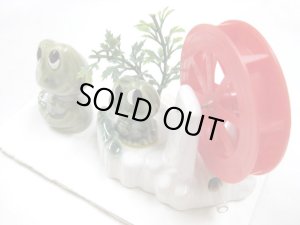 画像3: 【おかげさまで完売しました】【日本製・訳あり】水槽用置物 エアーポンプにつけて泡を出す カエル水車セット (3)