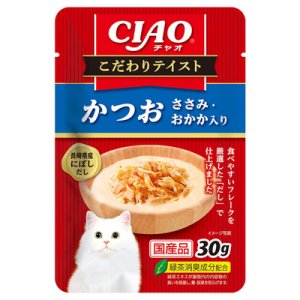 画像1: いなばペットフード　チャオ　こだわりテイストパウチ　かつお　ささみ・おかか入り　30g【期限2026.3.14】【国産品】 (1)