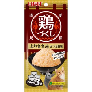 画像1: いなば　鶏づくし　とりささみ　かつお節味　60ｇ×3袋入り【期限2027.2】 (1)