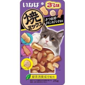 画像1: いなば　焼ミックス　かつお節・チキンスープ・いか風味　25g【賞味期限2026.2】【10個までメール便198円対応】 (1)