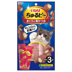 画像1: いなば　ちゅるビ〜　まぐろと焼かつお　10g×3袋【賞味期限2026.6】【5個までメール便198円対応】 (1)