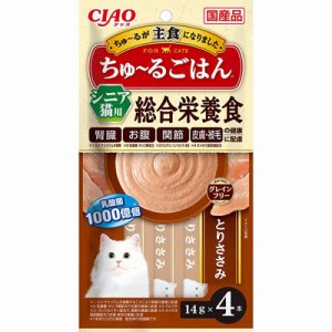 画像1: 【国産品】いなば　チャオ　ちゅ〜るごはん　シニア猫用とりささみ　14g×4本【賞味期限2026.11】 (1)