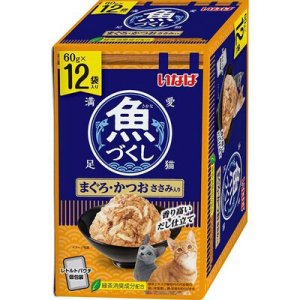 画像1: いなば　魚づくしパウチ　まぐろ・かつお　ささみ入り　60g×12袋【期限2027.9】 (1)