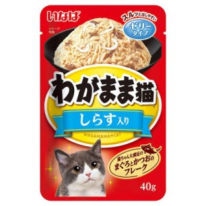 画像1: いなば　まぐろ　わがまま猫パウチ　しらす入り　40g　【賞味期限2027.6】【60個までレターパックプラス便600円対応】 (1)