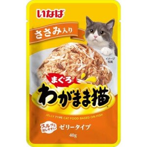 画像1: 【期限切れ・1点】いなば　わがまま猫パウチ　ささみ入り　40g【賞味期限2024.8】 (1)