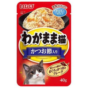 画像1: いなば　わがまま猫パウチ　かつお節入り　40g【賞味期限2027.6】【18個までクリックポスト便198円対応】 (1)