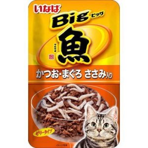 画像1: いなば　マルウオパウチBig　かつお・まぐろ　ささみ入り　80g【賞味期限2025.7】 (1)