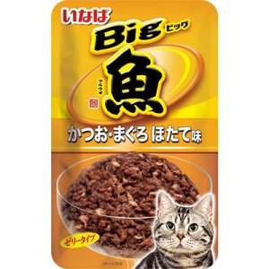 画像1: いなば　マルウオパウチBig　かつお・まぐろ　ほたて味　80g【賞味期限2025.7】 (1)