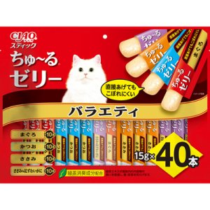 画像1: いなば　チャオスティック　ちゅ〜るゼリーバラエティ　15g×40本【賞味期限2027.1】【3個までレターパックプラス便600円対応】 (1)