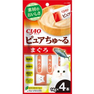 画像1: いなば　チャオ　ピュアちゅ〜る　とりささみ　14g×4本【賞味期限2026.10】グレインフリー (1)