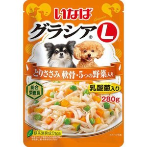 画像1: 【お取り寄せ】いなば　グラシアL　とりささみ　軟骨・5つの野菜入り　愛犬用　280g【賞味期限2025.10】 (1)