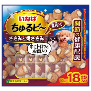 画像1: いなば　ちゅるビ〜　ささみと焼ささみ軟骨入り　関節の健康配慮　10g×18袋【賞味期限2025.12】【1個までレターパックライト便430円対応】 (1)