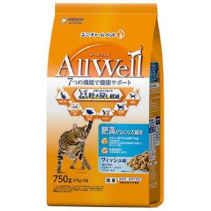 画像1: ユニチャーム　オールウェル　食事の吐き戻しを軽減　肥満が気になる猫用　フィッシュ味　750g【国産品】【期限2026.5】 (1)